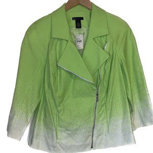 NWT Lane Bryant neon asymmetrical swing jacket 16
